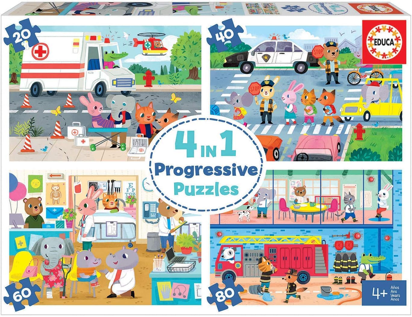educa-alltagshelden-4in1-kinderpuzzle-helden-in-aktion-ab-4 image 1