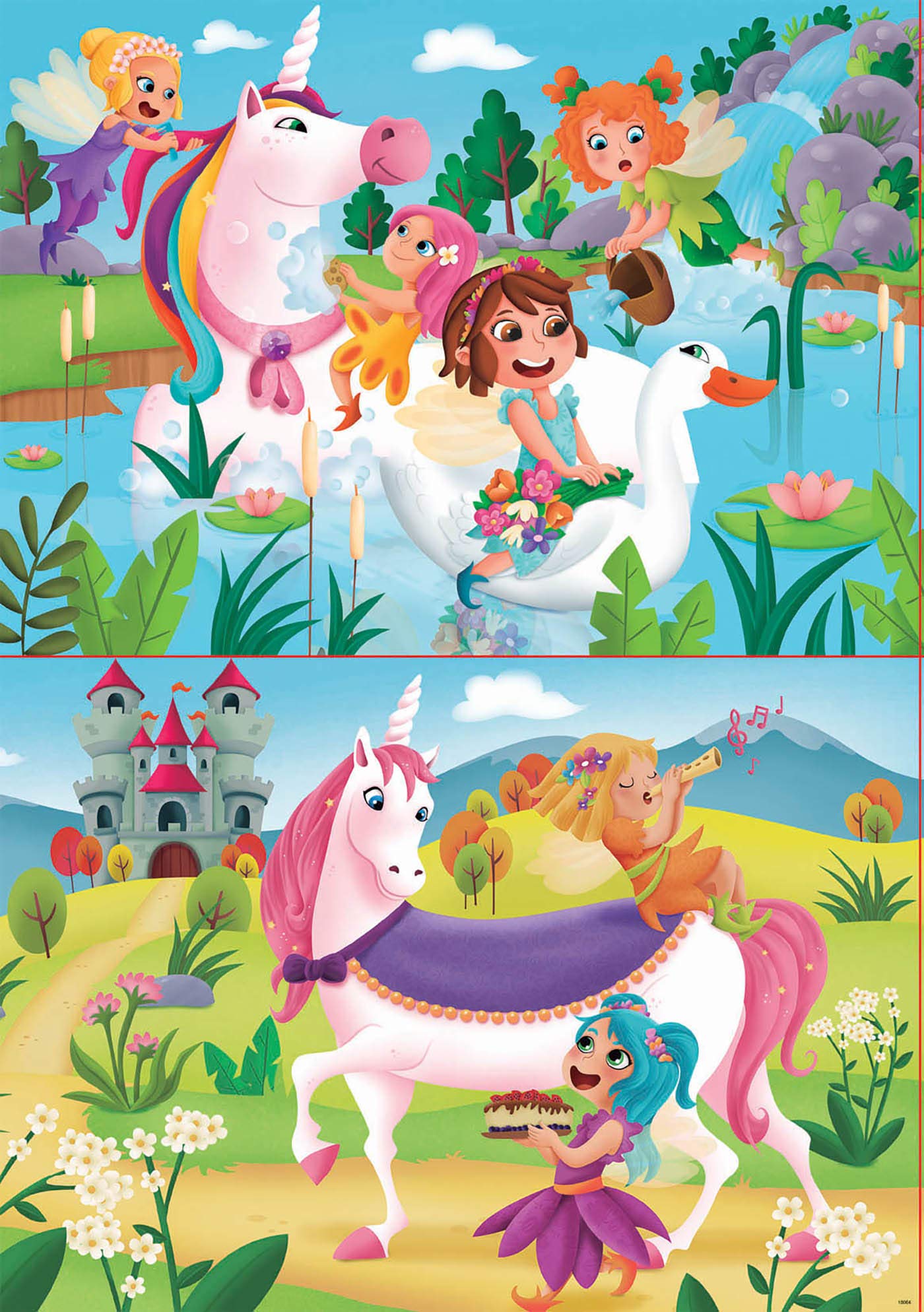 educa-18064-einh-rner-und-feen-puzzle-2x20-teile-ab-3-jahren image 2