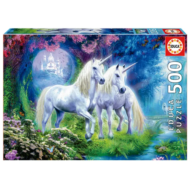 educa-einh-rner-im-wald-17648-puzzle-500-teile-fantasy image 1