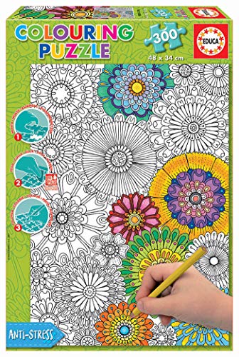 educa-17090-big-blossoms-puzzle-300-teile-zum-ausmalen image 3