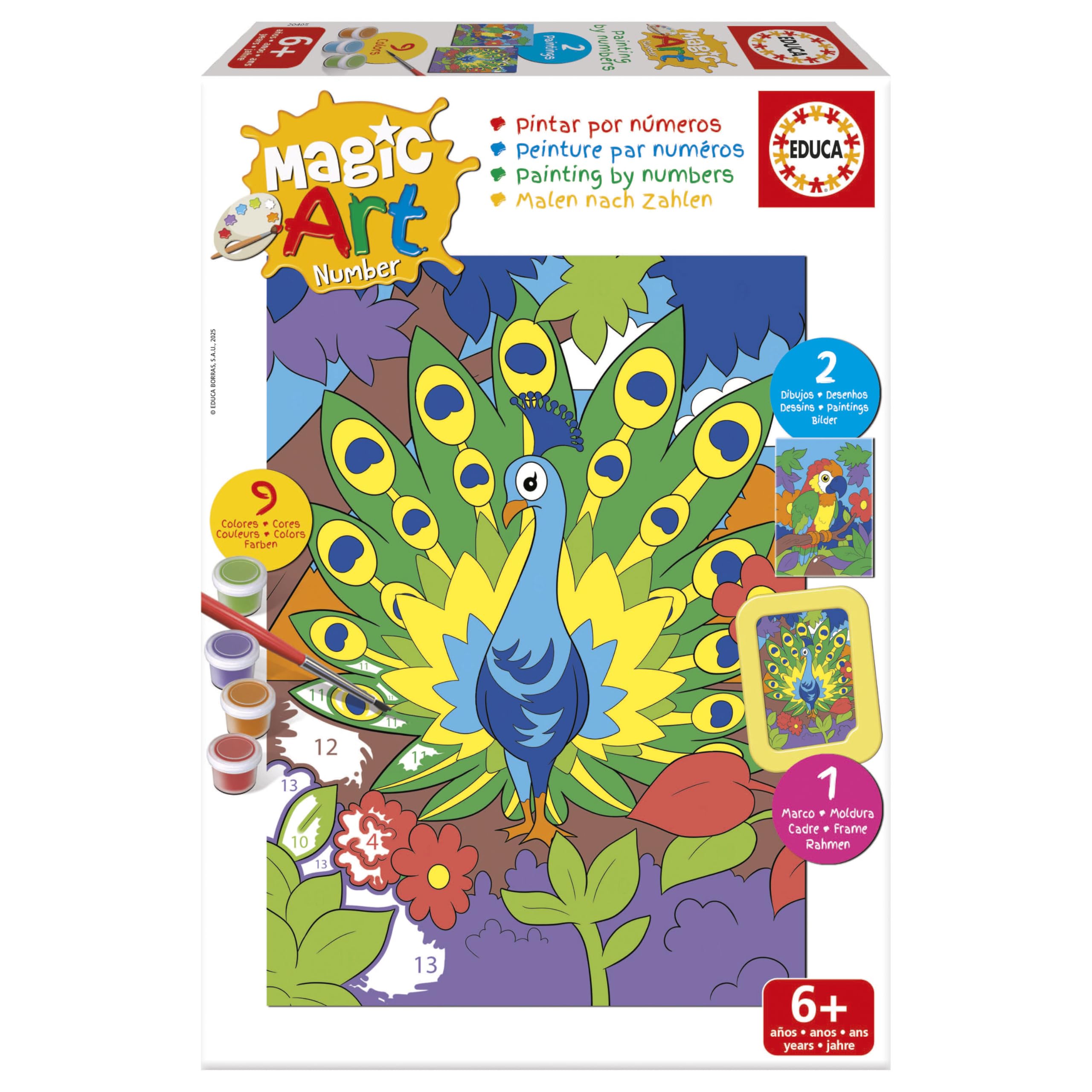 educa-magic-art-number-malen-nach-zahlen-pfau-papagei-20405-ab-6 image 1