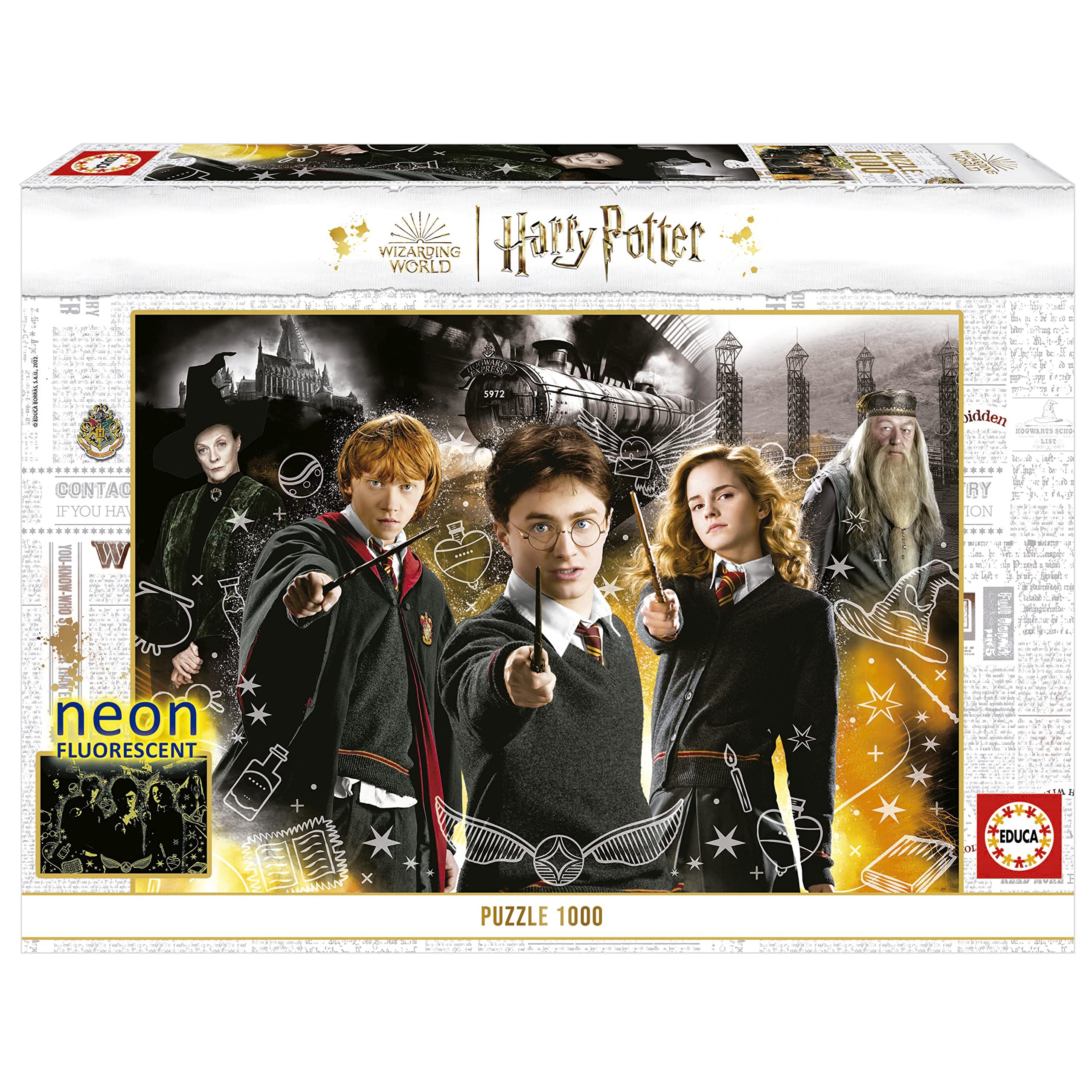 educa-harry-potter-19488-neon-puzzle-1000-teile-nachtleuchtend image 1