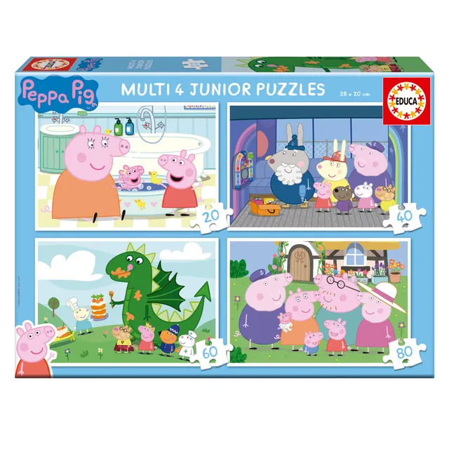 educa-peppa-pig-puzzle-4er-set-20-80-teile-ab-4-jahren-20329 image 1