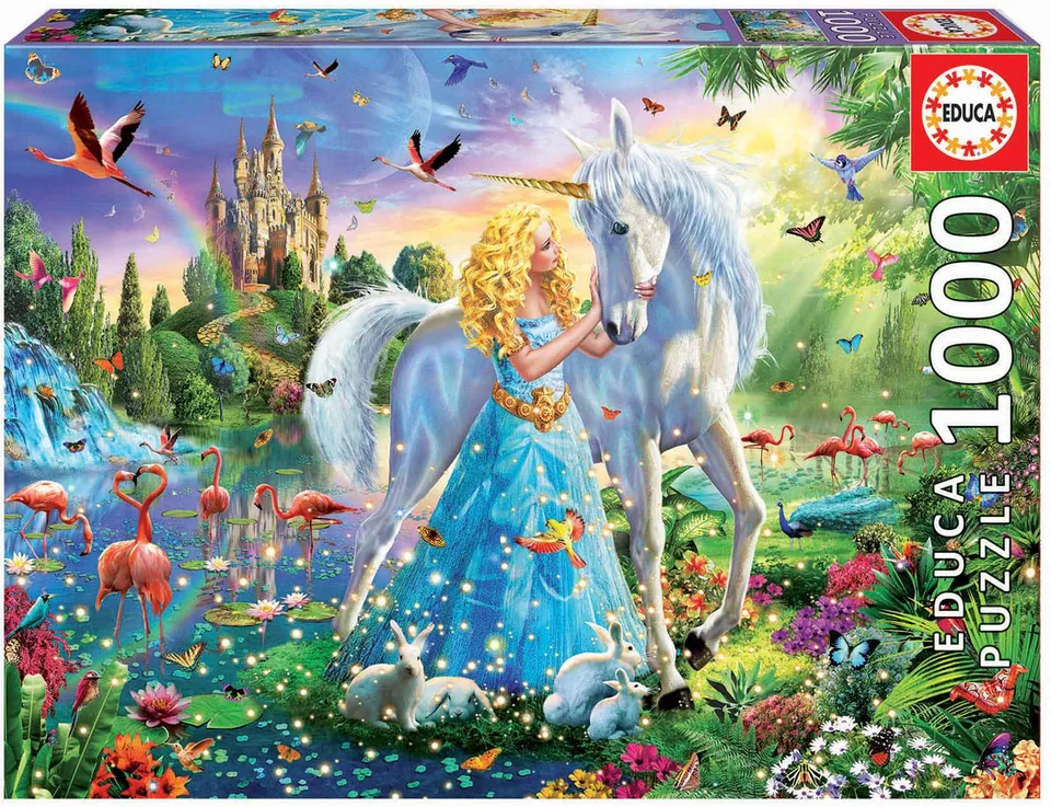 educa-prinzessin-und-einhorn-puzzle-1000-teile-fantasy-17654 image 1