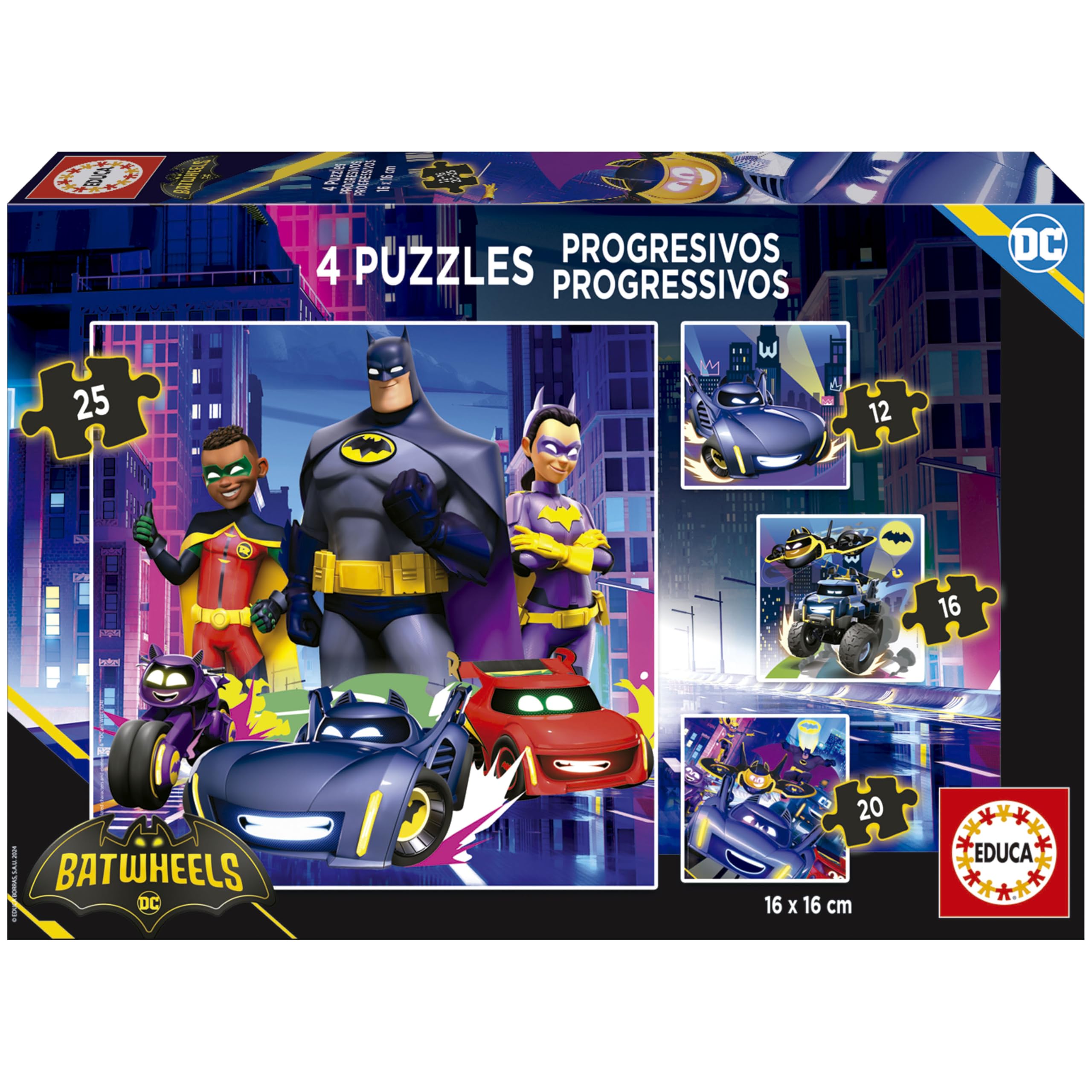 educa-20105-batwheels-puzzle-set-4-in-1-ab-5-jahren image 1