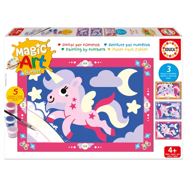 educa-magic-art-number-einhorn-malset-malen-nach-zahlen-ab-4-jahren image 1