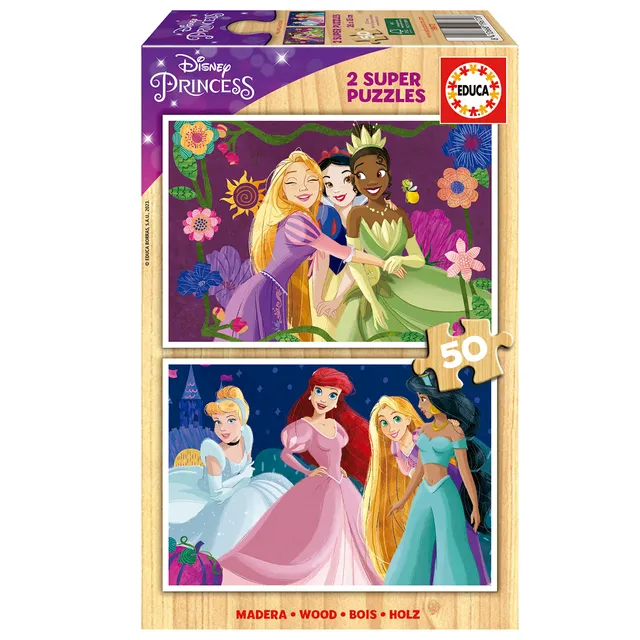 educa-19672-disney-prinzessinnen-holzpuzzle-2x50 image 1
