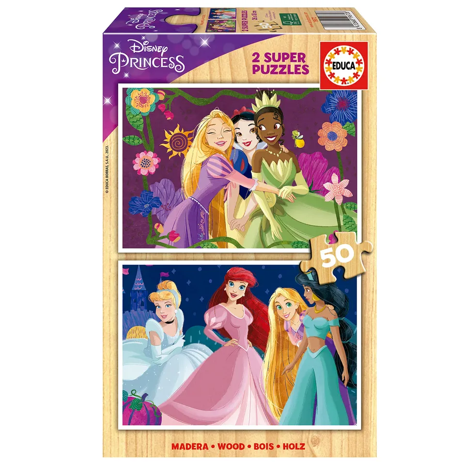 educa-19672-disney-prinzessinnen-holzpuzzle-2x50 image 1
