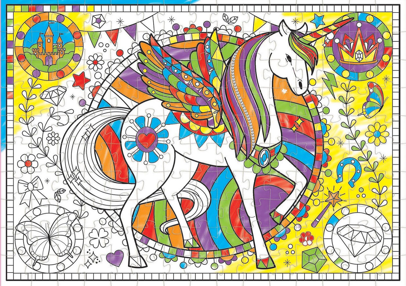 educa-17828-einhorn-colouring-puzzle-150-teile-zum-ausmalen image 3