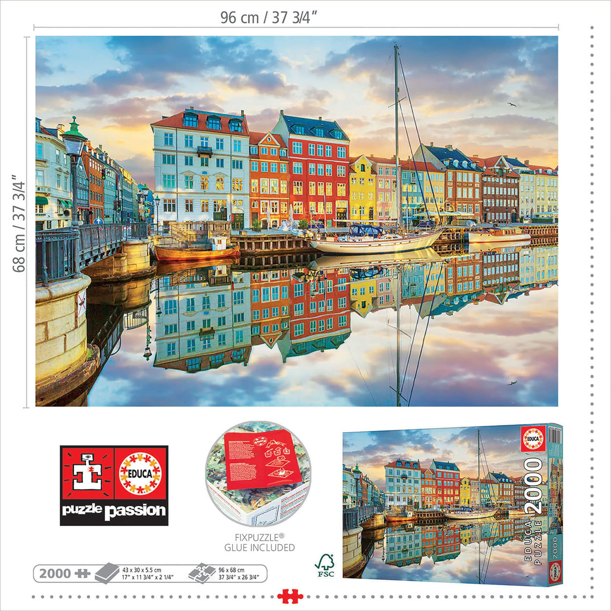 educa-19278-kopenhagener-hafen-puzzle-2000-teile-sonnenuntergang image 3