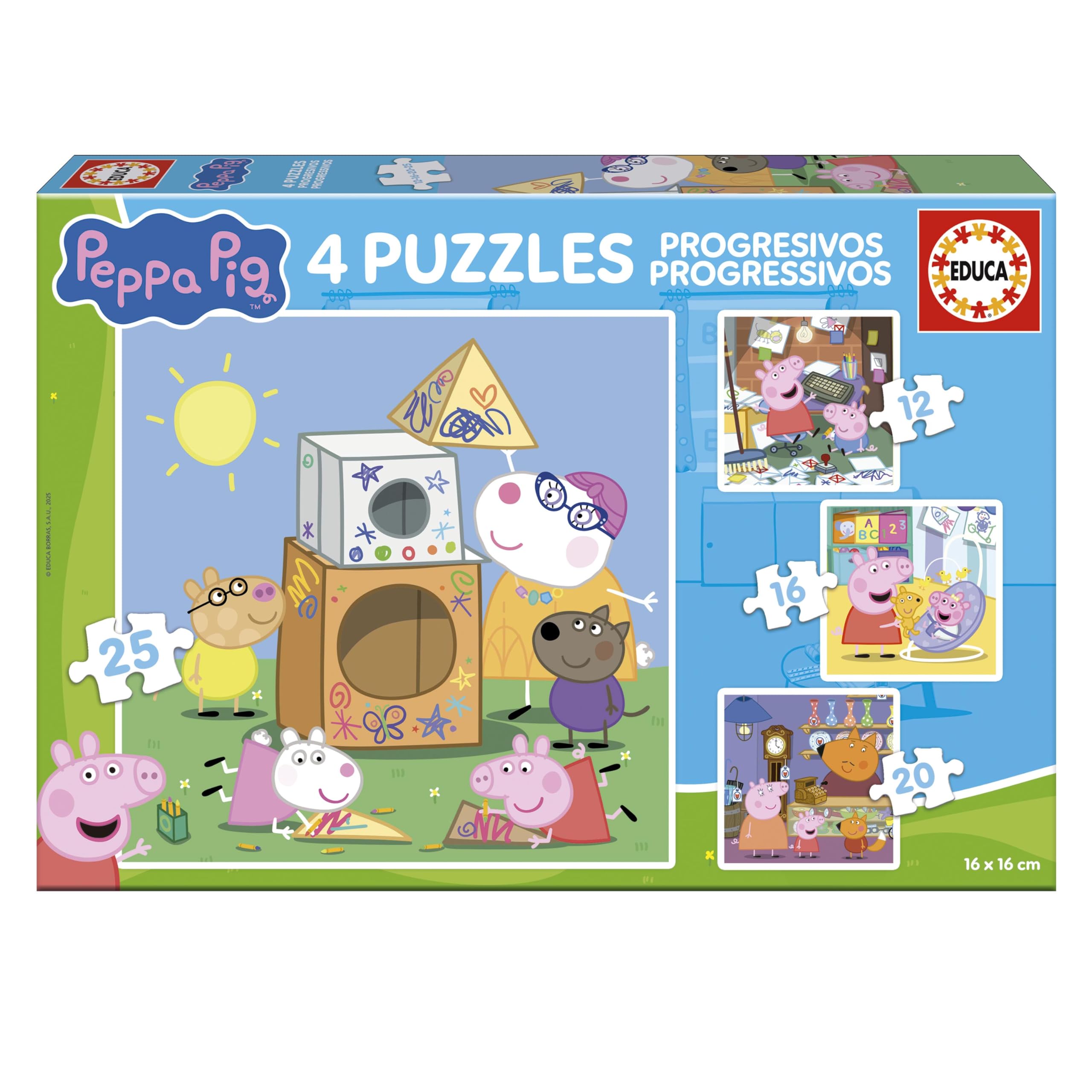 educa-peppa-pig-puzzle-4in1-12-16-20-25-teile-ab-3-jahren image 1