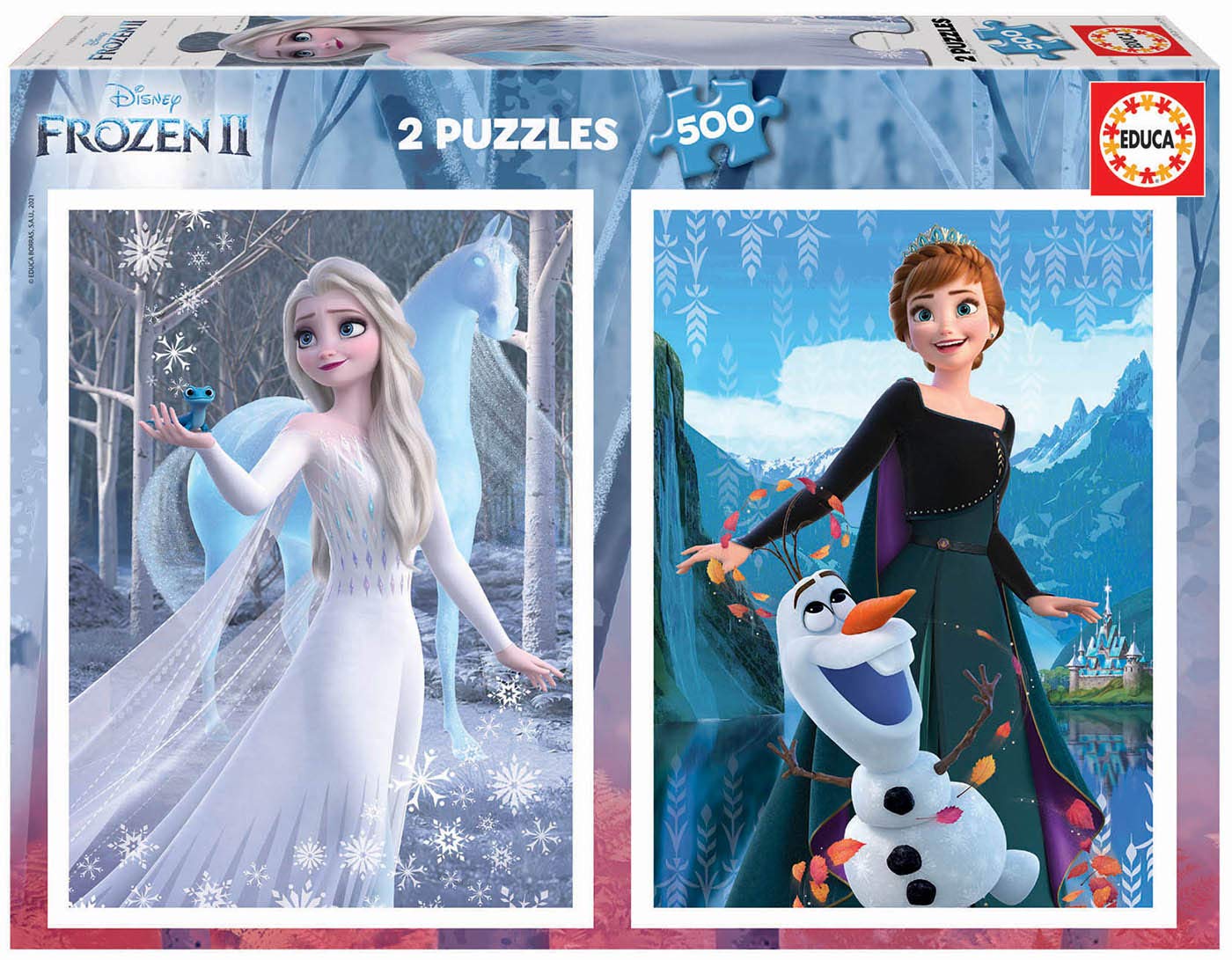 educa-die-eisk-nigin-2-19016-puzzle-2x500-teile-disney image 1