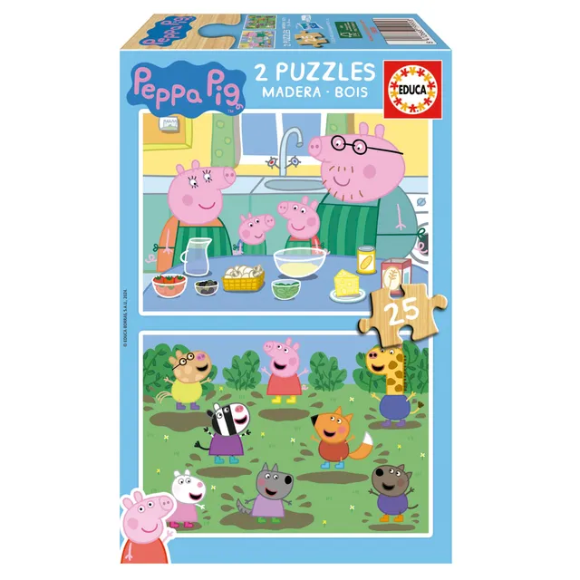 educa-peppa-pig-holzpuzzle-2x25-teile-ab-4-jahren image 1