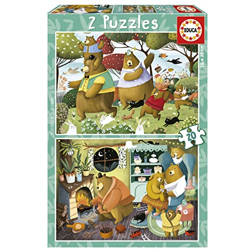educa-waldgeschichten-kinderpuzzle-2x20-teile-waldtiere-ab-3-j image 6