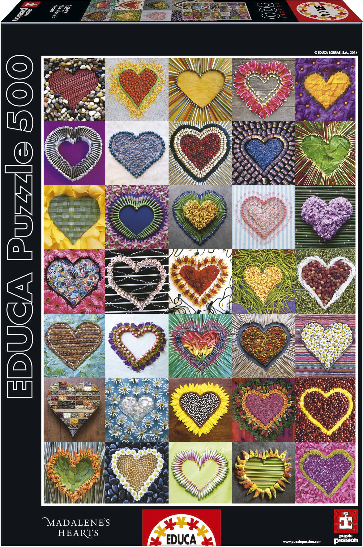 educa-15967-madalene-herzen-puzzle-500-teile-bunt image 1