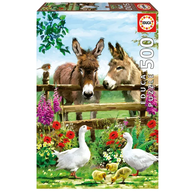 educa-19553-esel-puzzle-500-teile-tiermotiv-g-nse-34x48 image 1