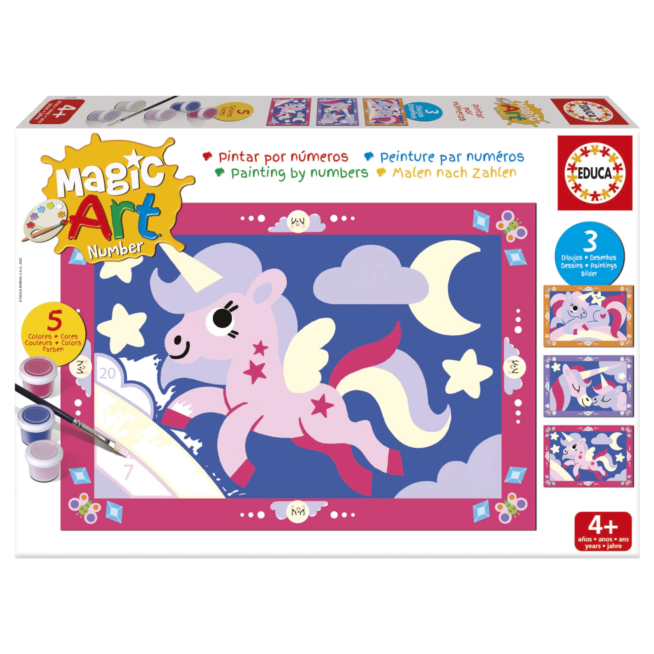 educa-magic-art-number-einhorn-malset-malen-nach-zahlen-ab-4-jahren image 1