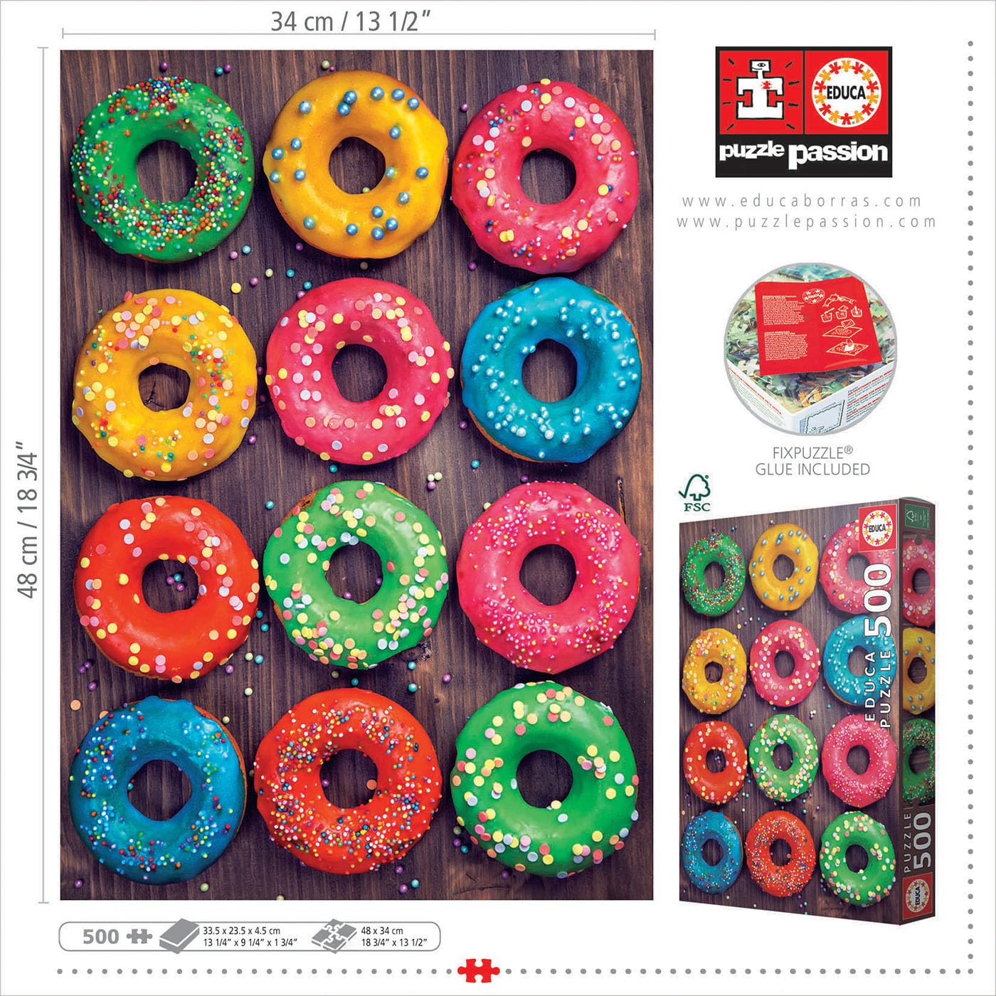 educa-bunte-donuts-500-teile-puzzle-food-motiv-34x48-cm image 3