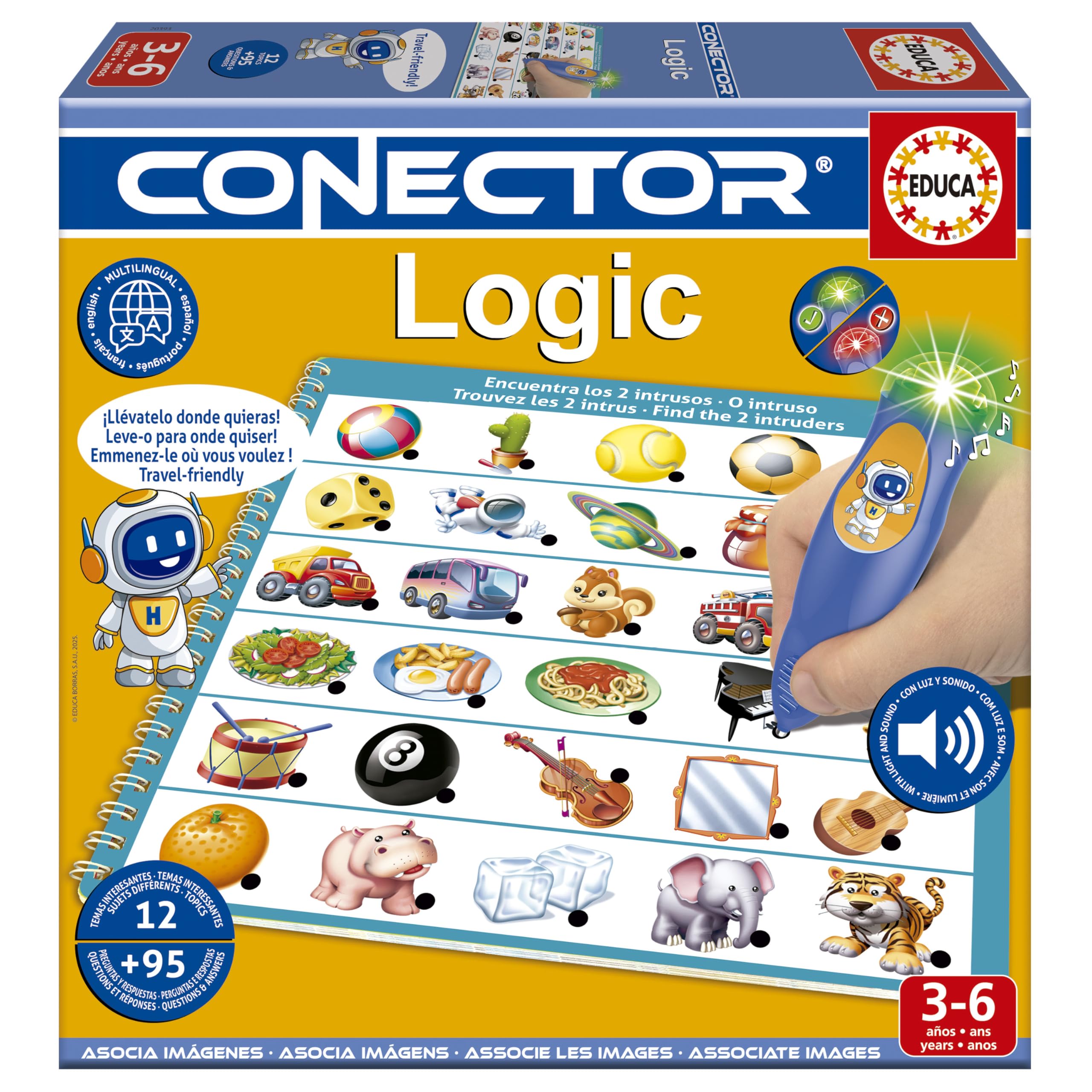 educa-conector-logic-lernspiel-buch-90-fragen-licht-stift-ab-3 image 1