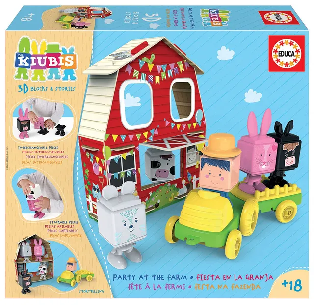 educa-the-kiubis-19224-farm-party-spielset-5-figuren-traktor-18m image 1