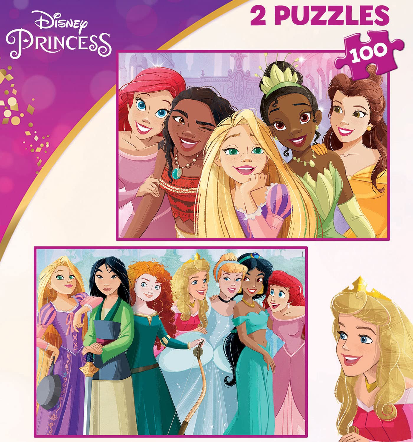 educa-disney-prinzessinnen-puzzle-2x100-teile-ab-5-jahren image 2