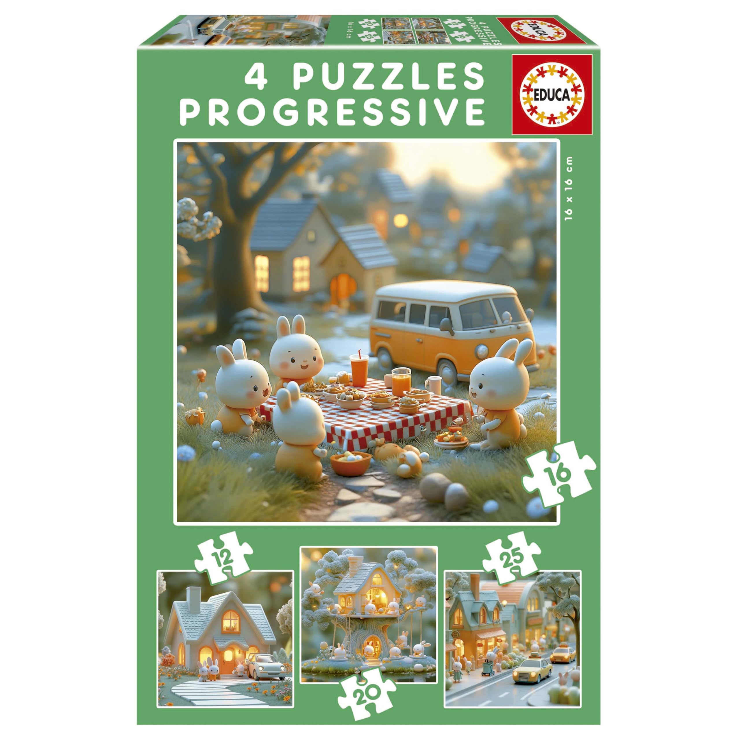 educa-stadt-der-hasen-kinderpuzzle-4in1-12-25-teile image 1