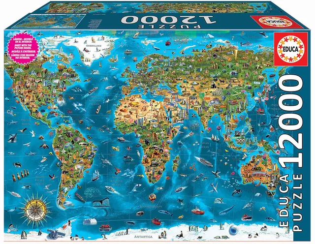 educa-weltwunder-19057-puzzle-12000-teile-weltkarte image 1