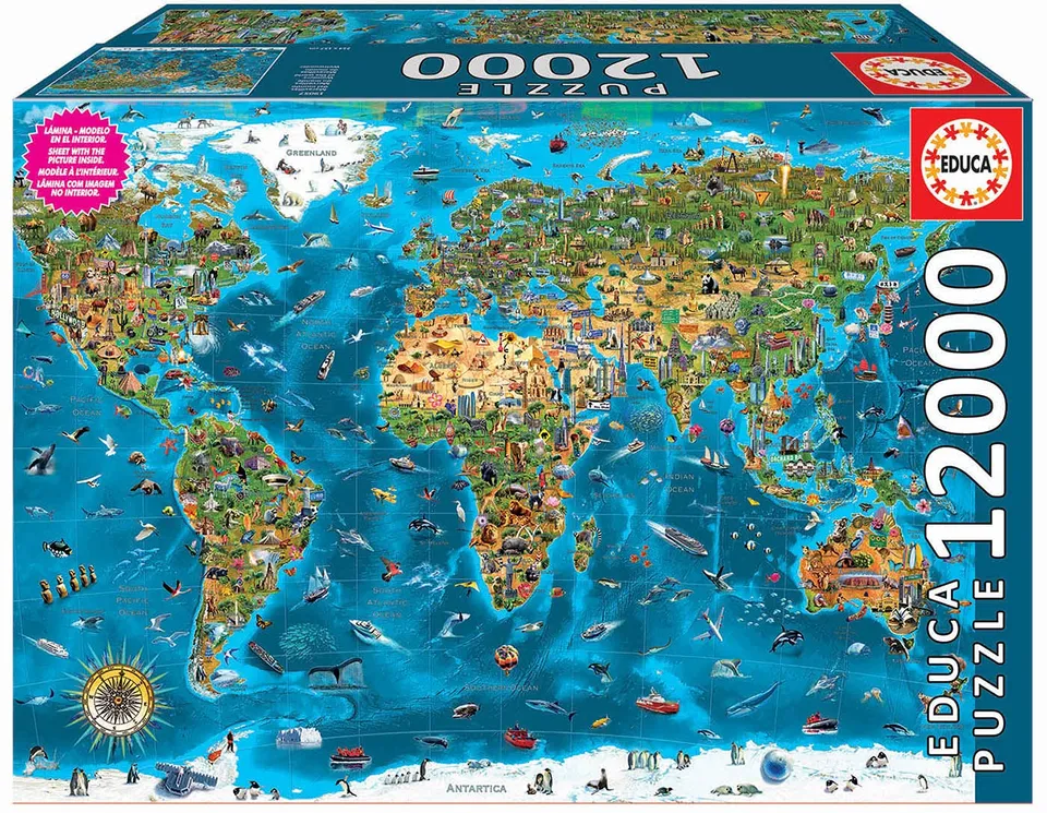 educa-weltwunder-19057-puzzle-12000-teile-weltkarte image 1
