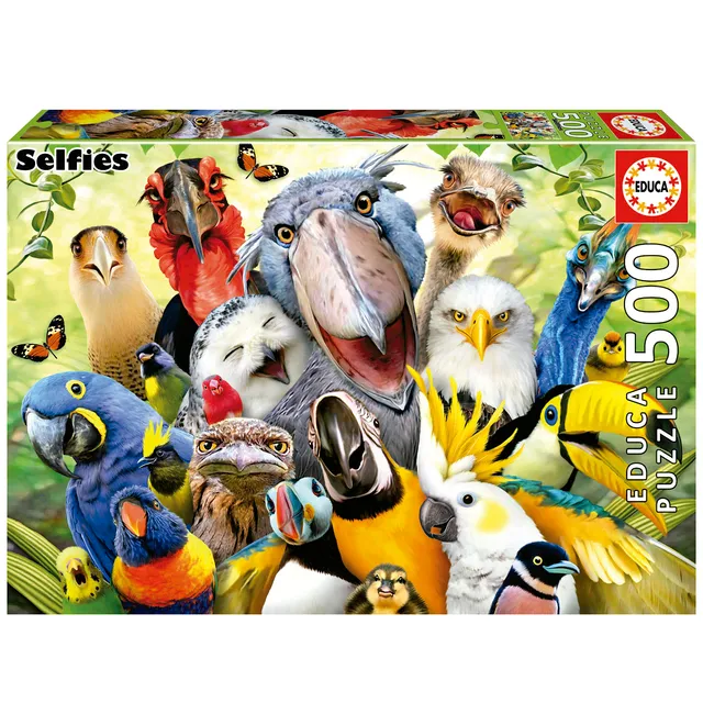 educa-bunte-v-gel-puzzle-500-teile-selfies-papagei-ab-11-j image 1