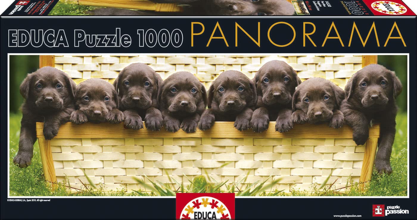 educa-panorama-welpen-puzzle-500-teile-hunde-motiv image 1