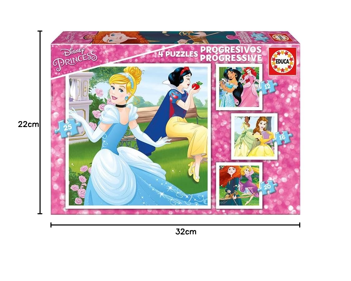 educa-disney-prinzessinnen-17166-puzzle-4-in-1-set-ab-3-jahren image 2