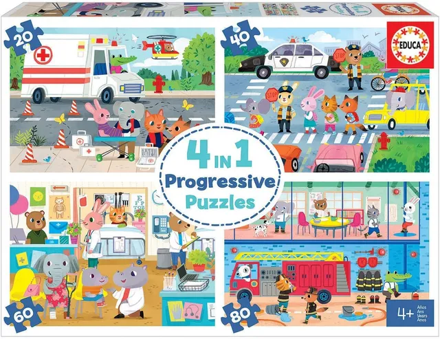 educa-alltagshelden-4in1-kinderpuzzle-helden-in-aktion-ab-4 image 1