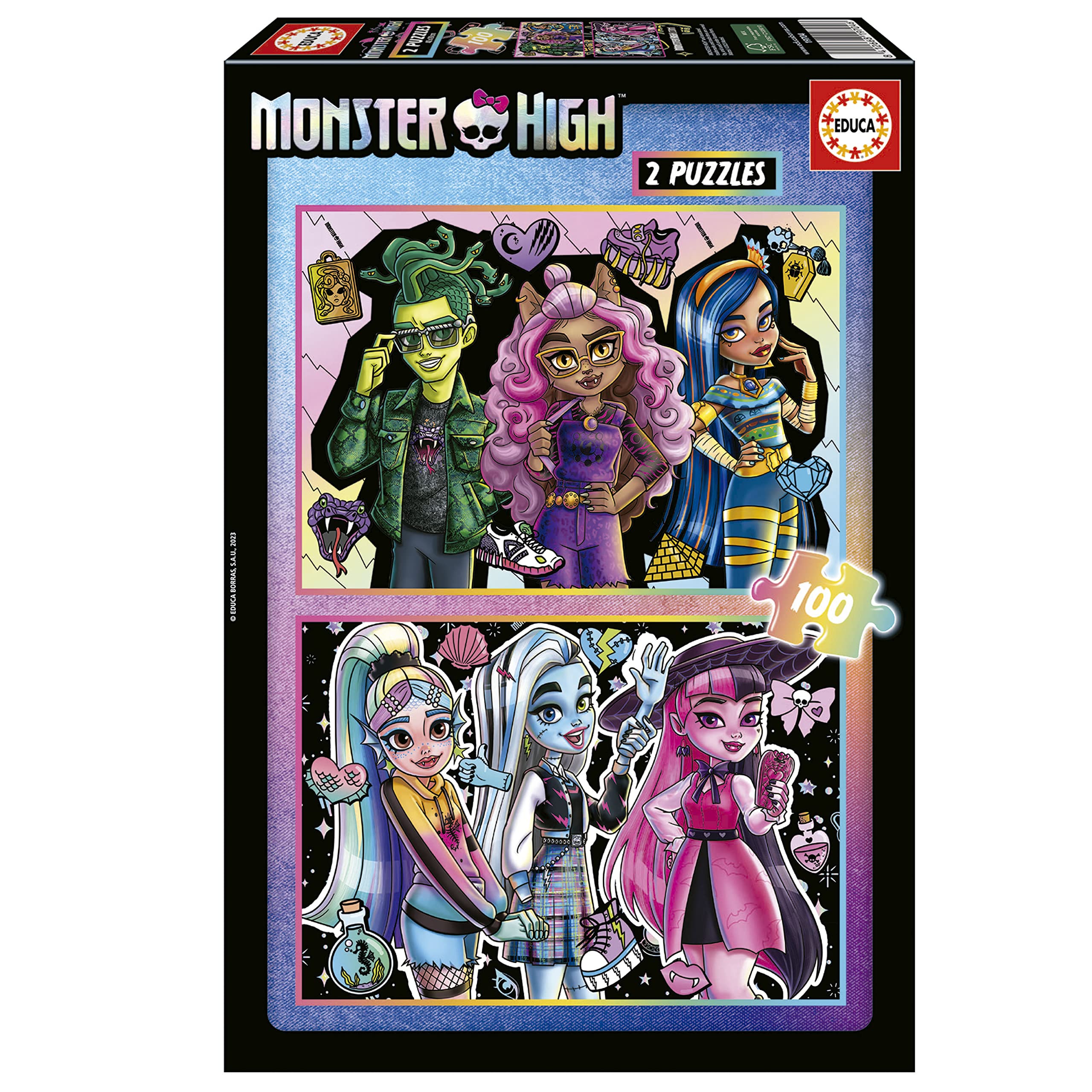 educa-monster-high-19704-puzzleset-2x100-teile-ab-6j image 1