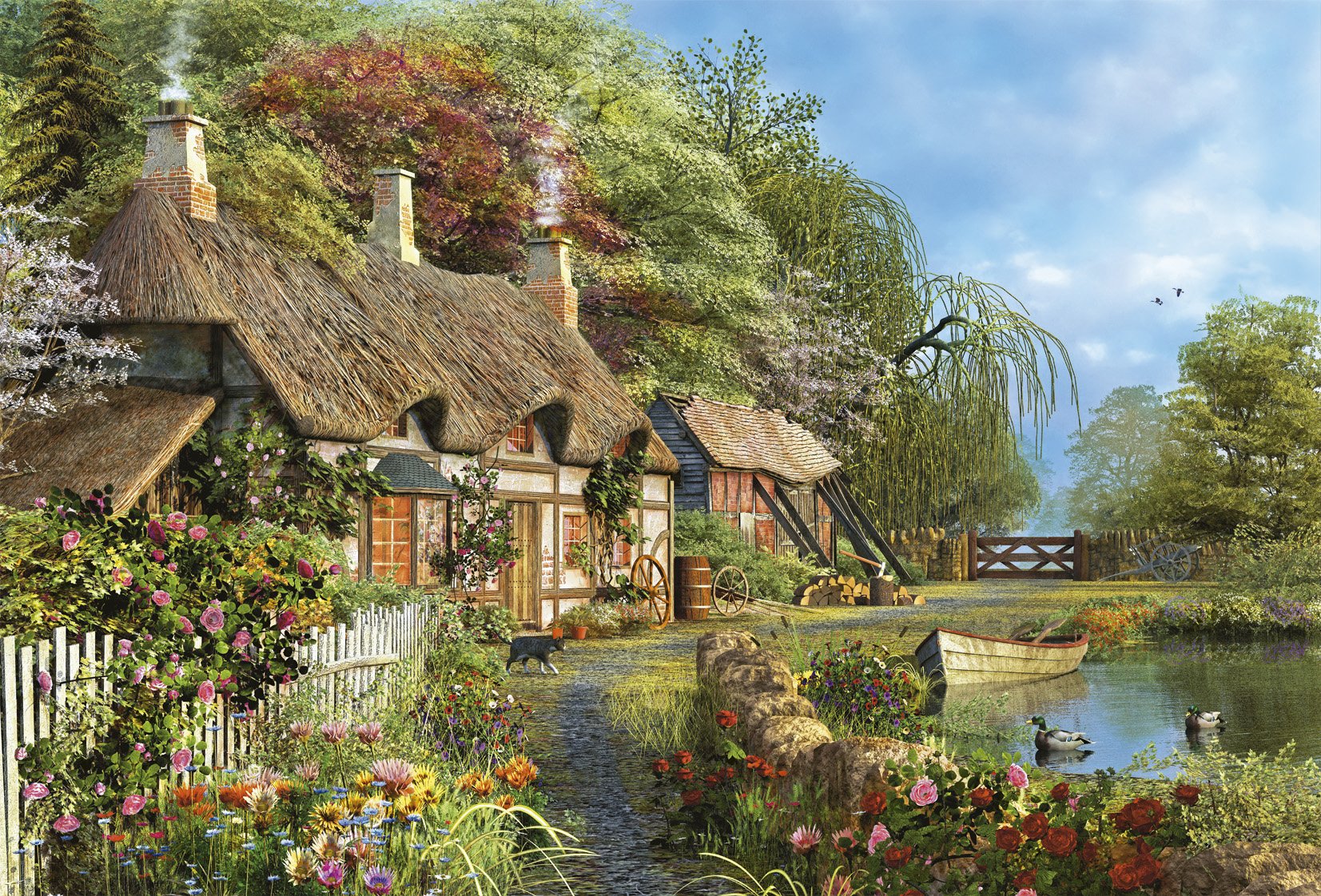 educa-16323-blumenhaus-am-ufer-puzzle-4000-teile image 2