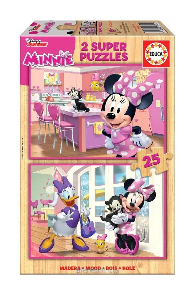 educa-17625-minnie-holzpuzzle-2x25-teile-disney-ab-3-j image 1