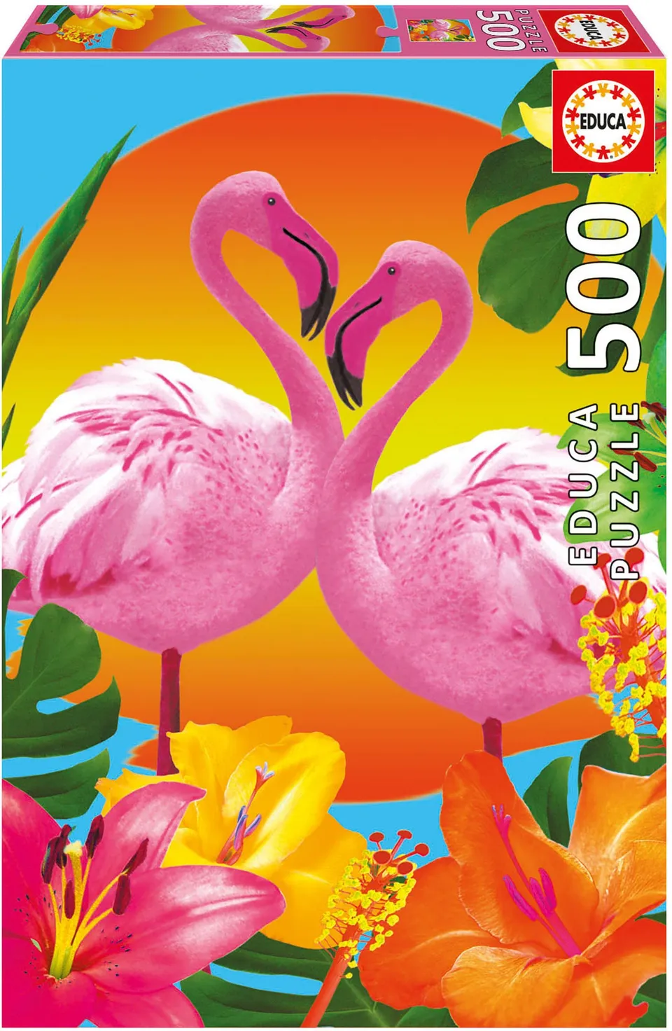 educa-17737-flamingos-puzzle-500-teile-mit-kleber image 1
