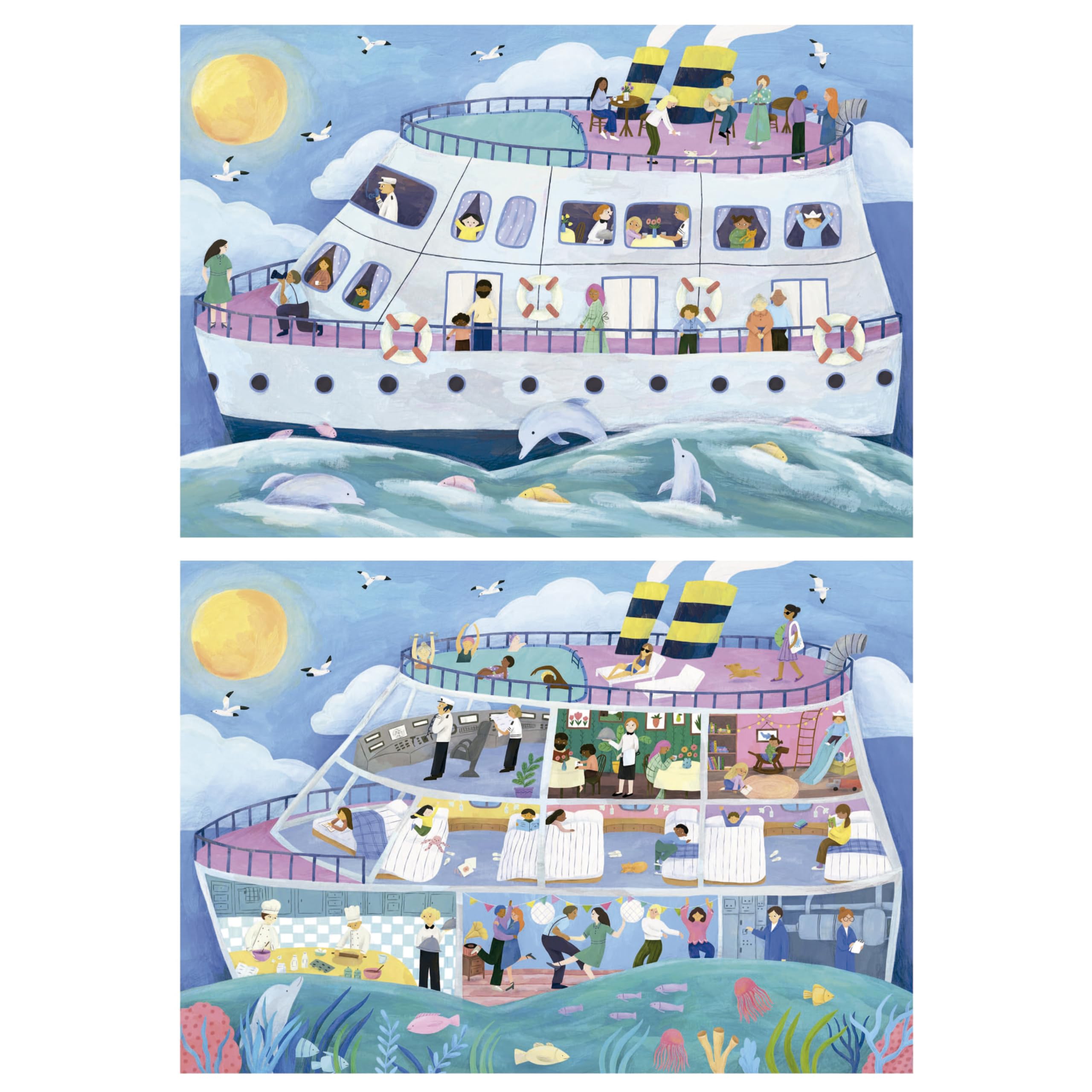 educa-kinderpuzzle-boot-2x100-teile-set-ab-6-jahren image 3