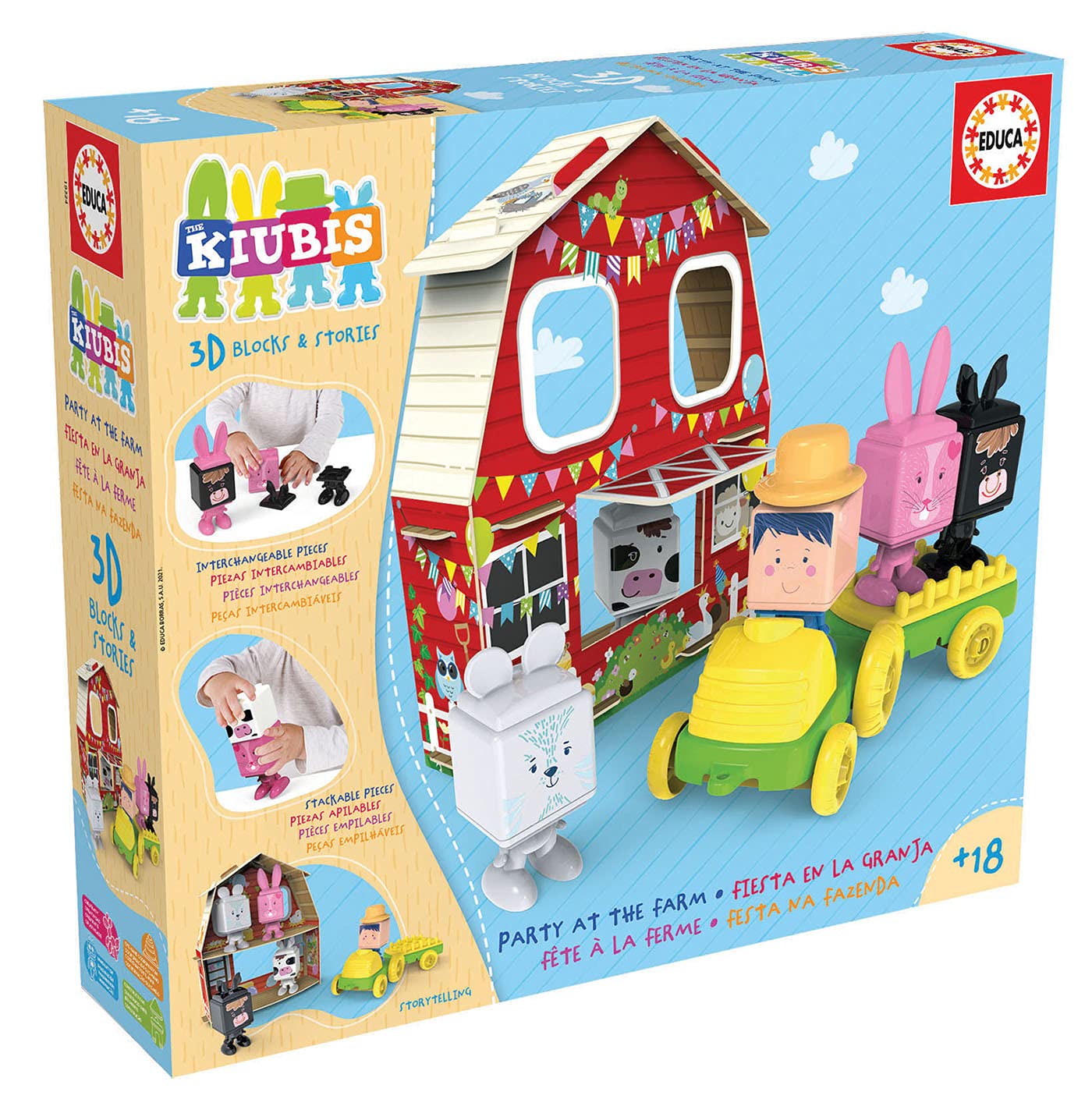 educa-the-kiubis-19224-farm-party-spielset-5-figuren-traktor-18m image 2