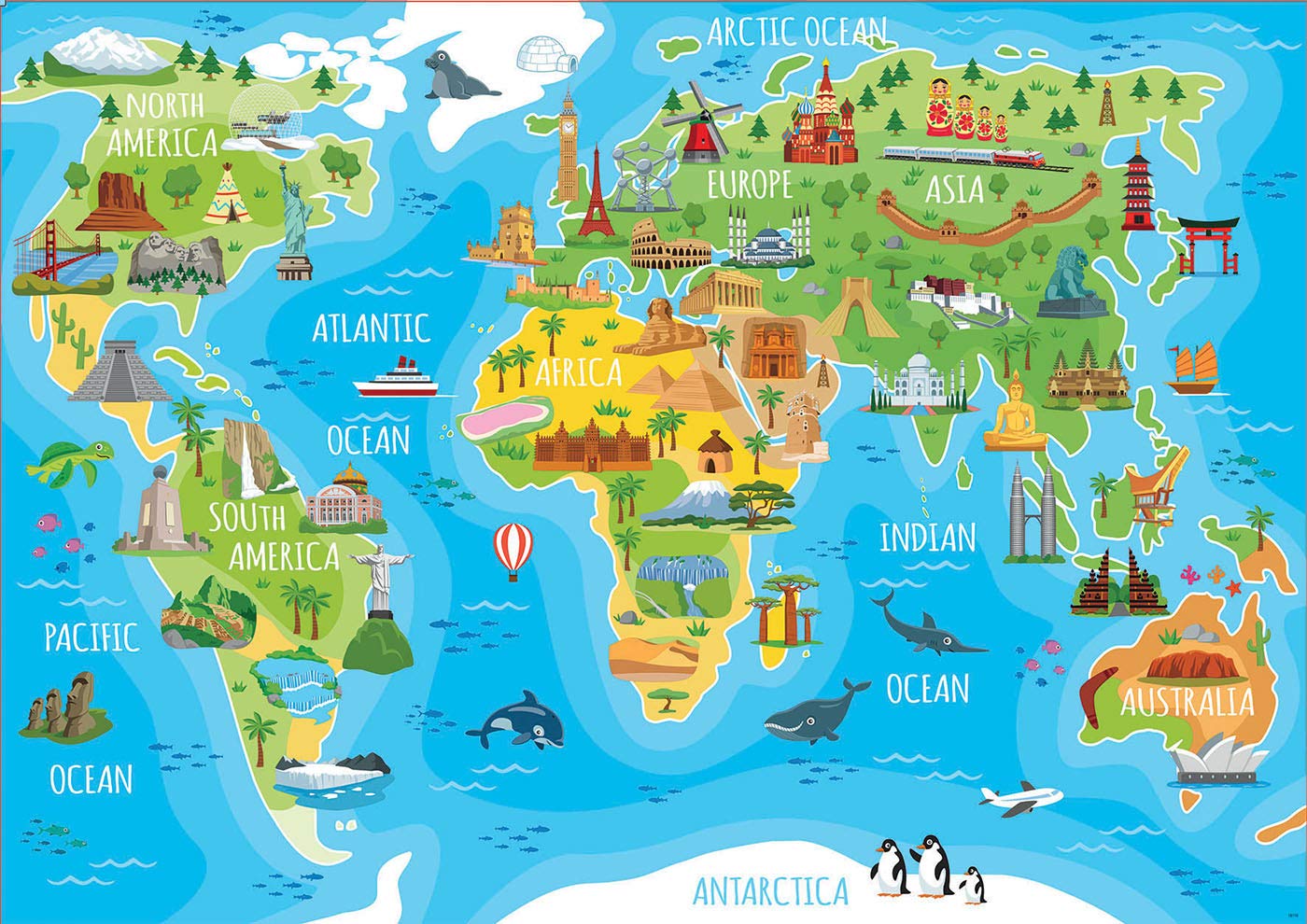 educa-weltkarte-monumente-18116-lernpuzzle-150-teile-ab-6 image 2