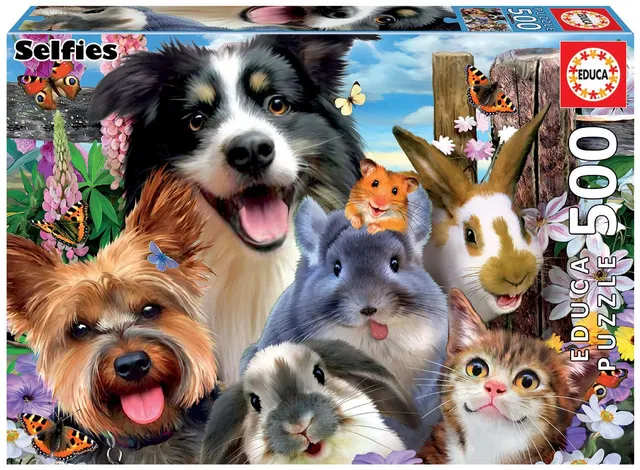 educa-haustiere-selfie-puzzle-500-teile-tiermotiv-48x34 image 1