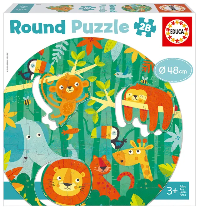 educa-dschungel-puzzle-rund-28-teile-tierpuzzle-ab-3 image 1