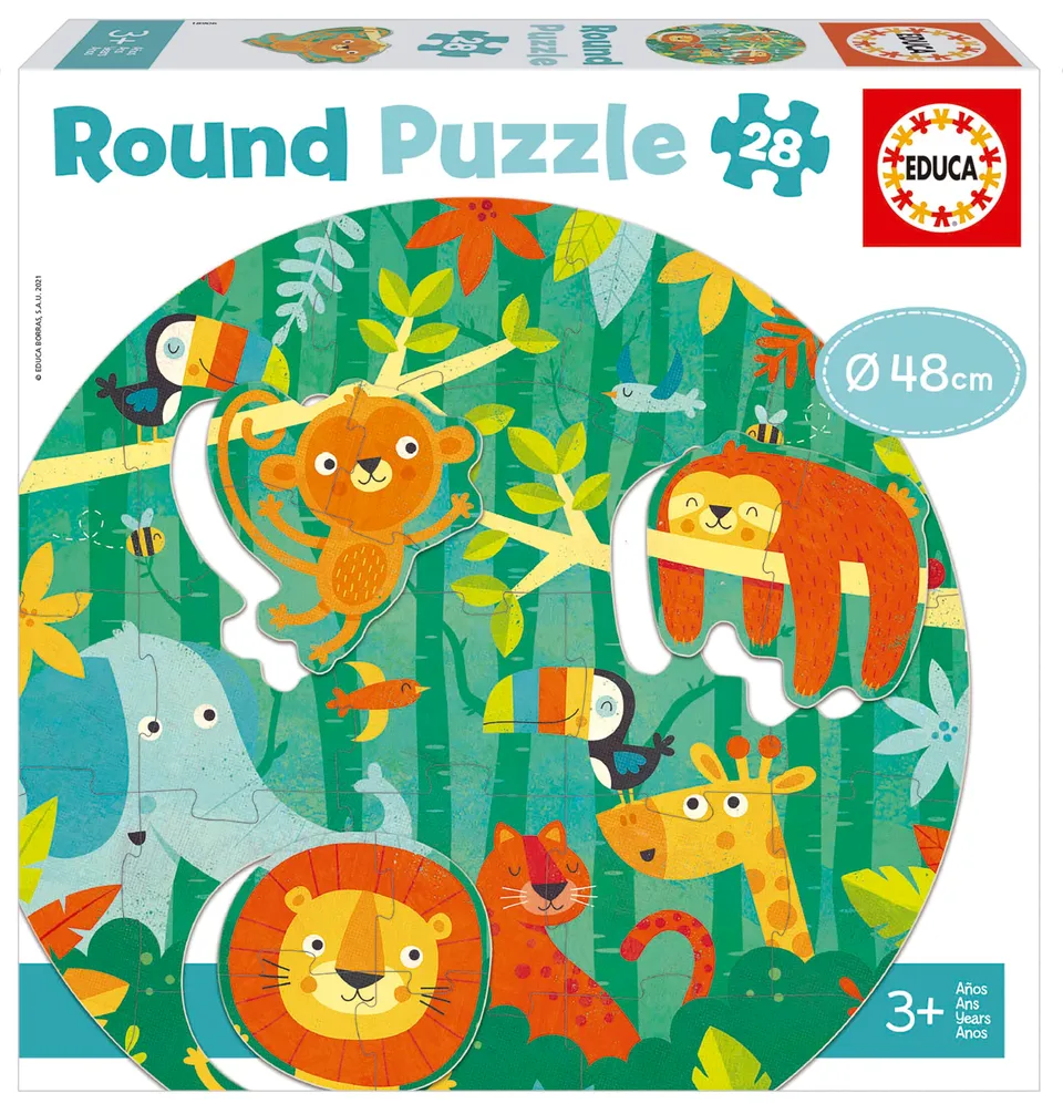 educa-dschungel-puzzle-rund-28-teile-tierpuzzle-ab-3 image 1