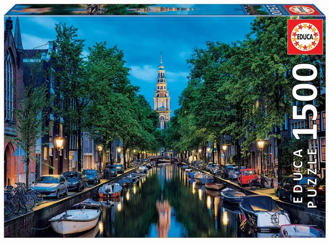 educa-16767-amsterdam-canal-puzzle-1500-teile-dusk image 1