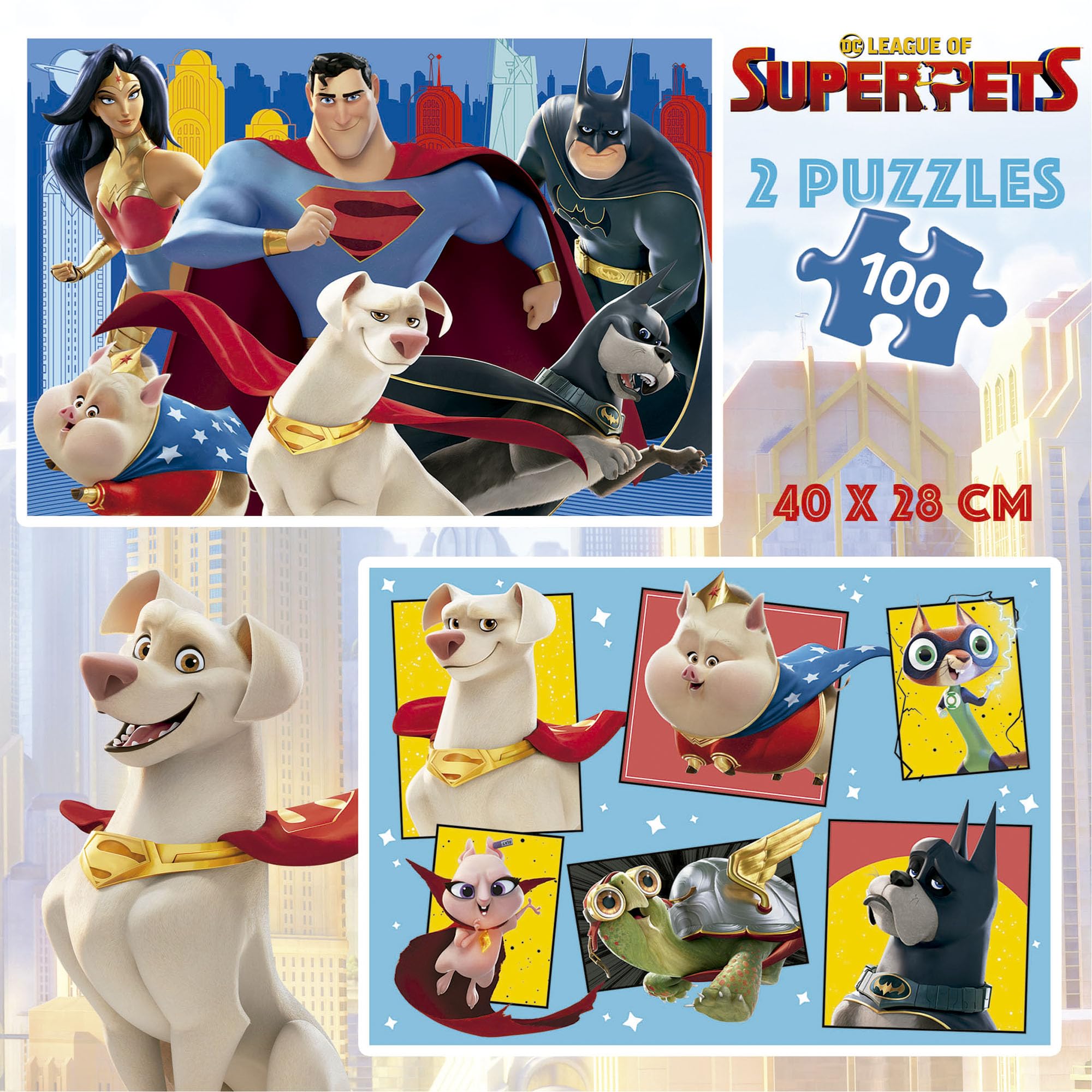 educa-dc-superpets-19484-puzzle-2x100-teile-ab-5-jahre image 2