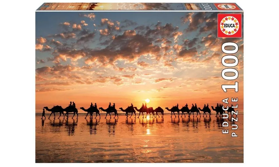 educa-kamele-sonnenuntergang-puzzle-1000-teile-68x48-cm image 1