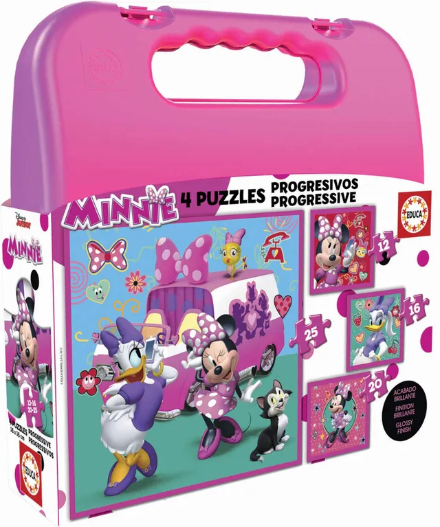 educa-17638-minnie-puzzlekoffer-4in1-12-16-20-25-teile image 1