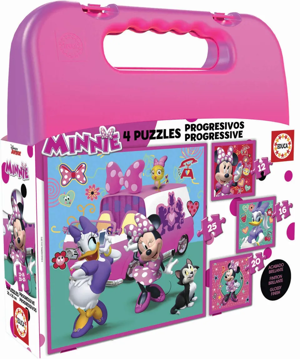 educa-17638-minnie-puzzlekoffer-4in1-12-16-20-25-teile image 1