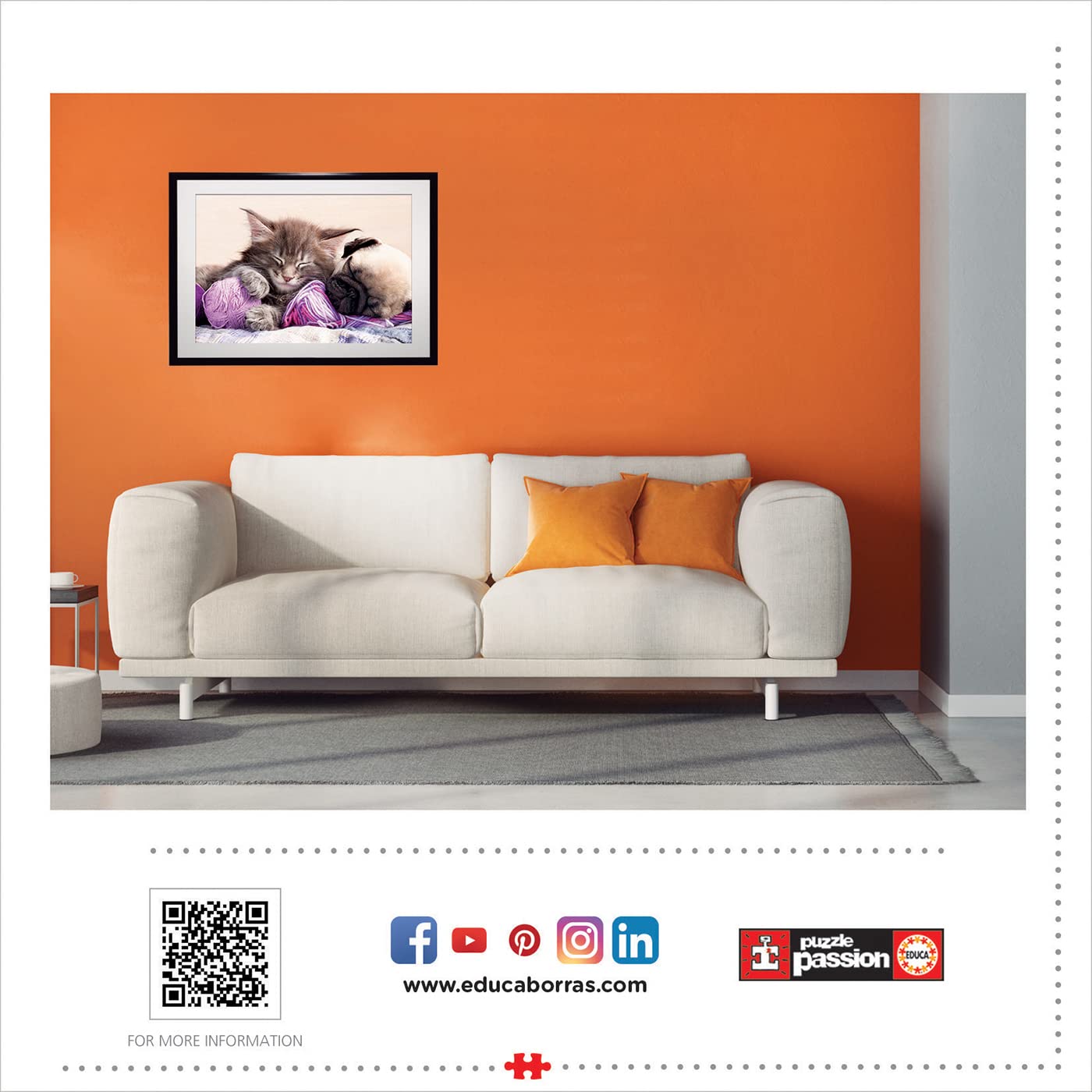 educa-17644-beste-freunde-puzzle-500-teile-katze-welpe image 3