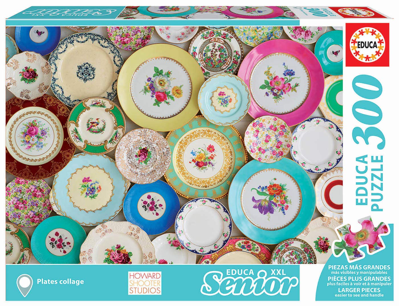 educa-collage-mit-tellern-puzzle-300-teile-68x48-cm image 1