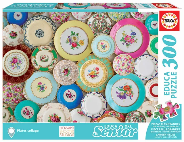 educa-collage-mit-tellern-puzzle-300-teile-68x48-cm image 1